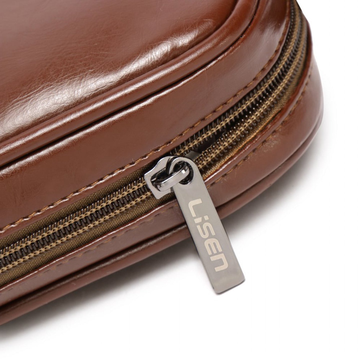 LISEN PU Leather Electronics Accessories Storage Bag Comestic Bag Makeup Organizer