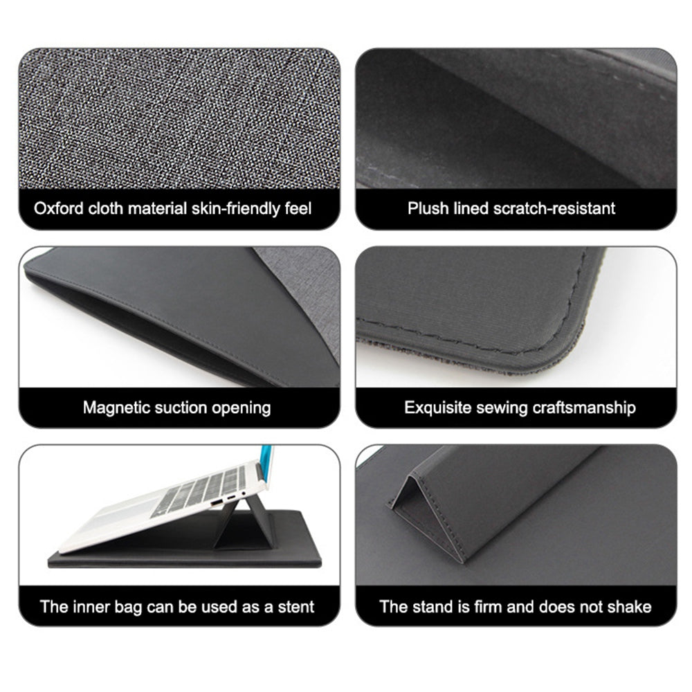 14" Notebook Computer Ultra-thin Sleeve Shockproof Anti-scratch Laptop Case with Magnetic Holder Stand