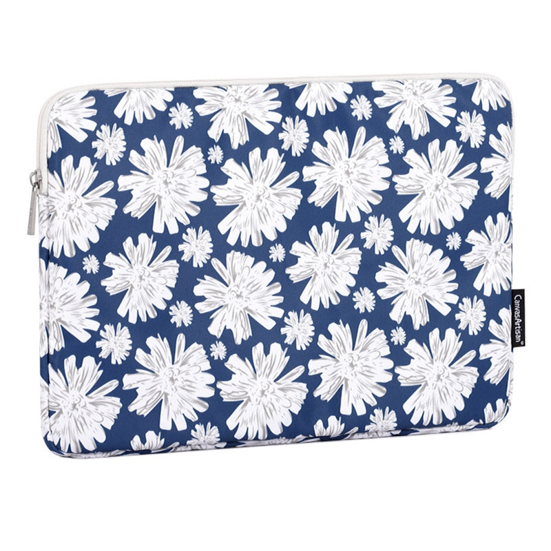 CANVASARTISAN H34-01 15-inch Laptop Portable Zipper Bag Flower Print Anti-collision Notebook Protective Sleeve