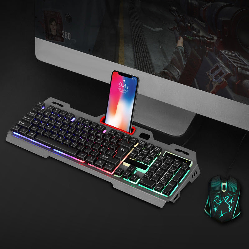 RGB Light 104 Keys USB Wired Gaming Keyboard and Wired Mouse Combo for PC Gamer Laptop Work