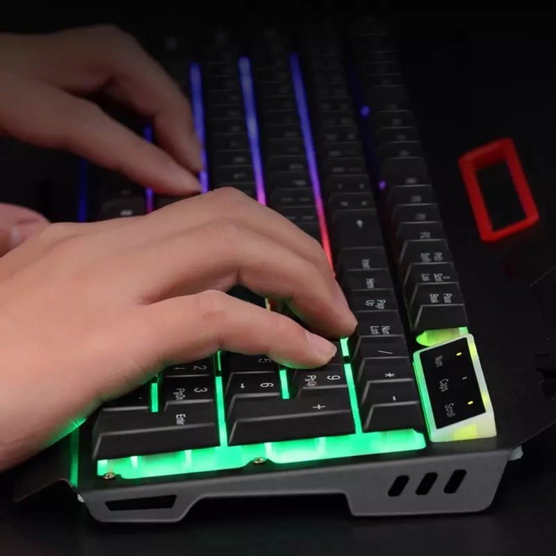 RGB Light 104 Keys USB Wired Gaming Keyboard and Wired Mouse Combo for PC Gamer Laptop Work