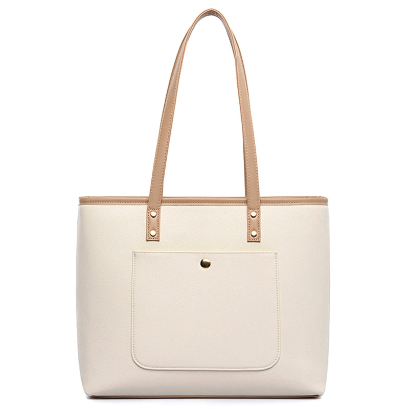 13.3 / 14-inch PU Leather Lightweight Women Handbag Shockproof Laptop Tote Bag for Work Travel