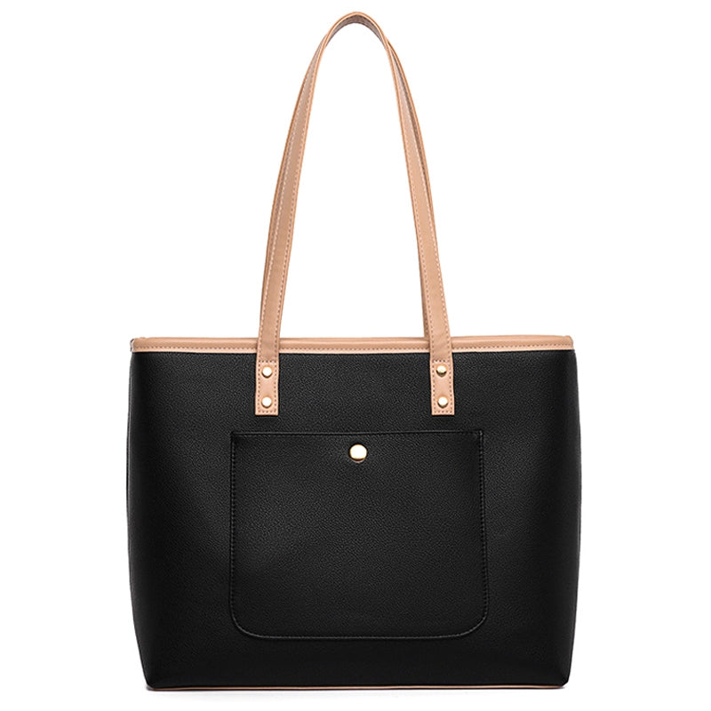13.3 / 14-inch PU Leather Lightweight Women Handbag Shockproof Laptop Tote Bag for Work Travel