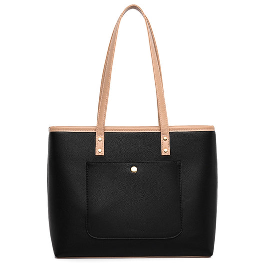 13.3 / 14-inch PU Leather Lightweight Women Handbag Shockproof Laptop Tote Bag for Work Travel