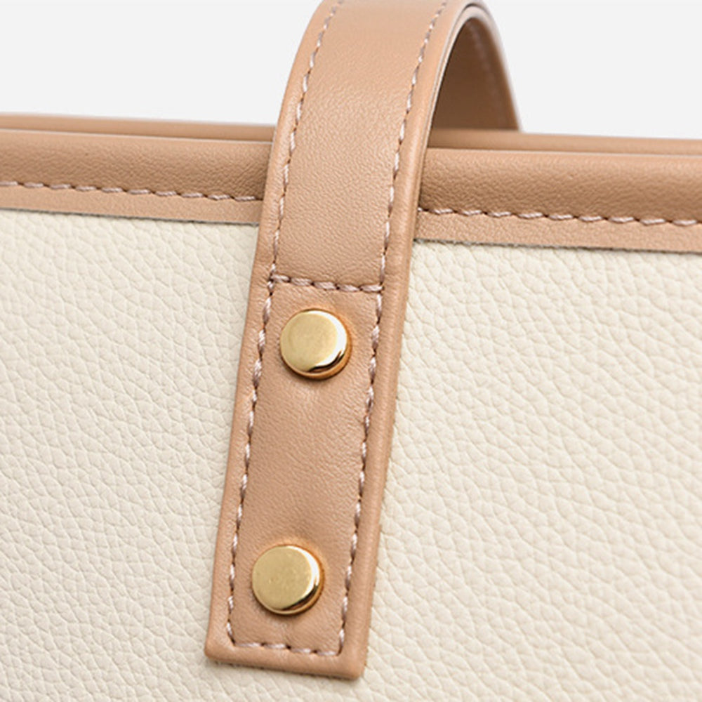 13.3 / 14-inch PU Leather Lightweight Women Handbag Shockproof Laptop Tote Bag for Work Travel