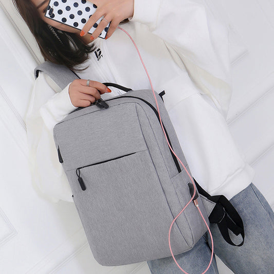 1101 Business Laptop Backpack Oxford Cloth Waterproof Rucksack with USB Charging Port for Travel School