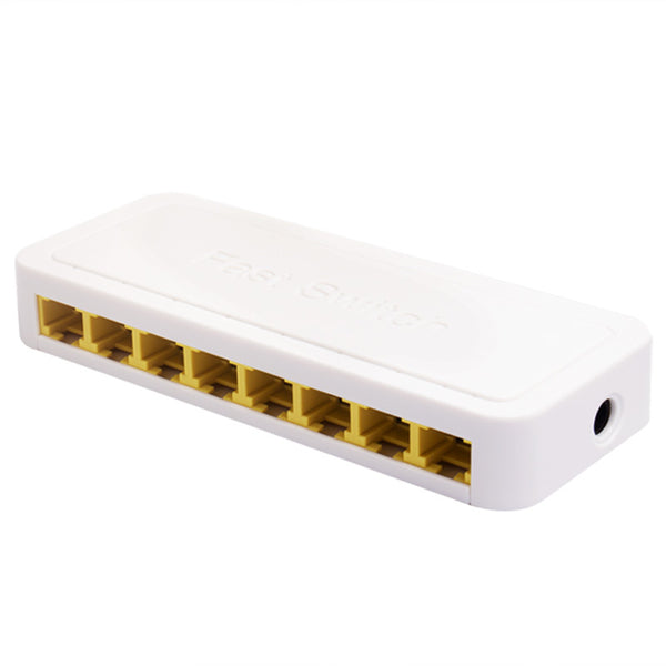 TXE059 Mini Size 8 Ports 10M / 100M Fast Ethernet Switch Smart Network Desktop Switch Power Adapter LAN Hub