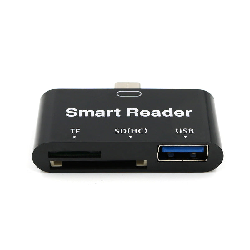 T532 3 in 1 Type-C Port USB3.0 SD TF Extender Card Reader Adapter Supports OTG Function for Phone