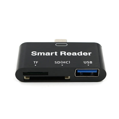 T532 3 in 1 Type-C Port USB3.0 SD TF Extender Card Reader Adapter Supports OTG Function for Phone