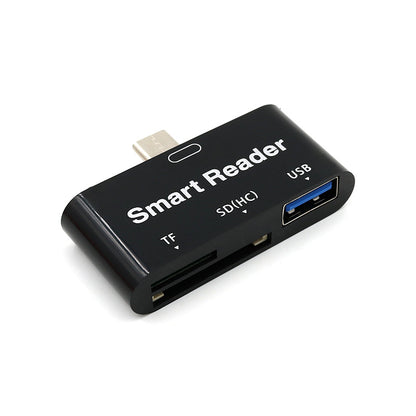 T532 3 in 1 Type-C Port USB3.0 SD TF Extender Card Reader Adapter Supports OTG Function for Phone