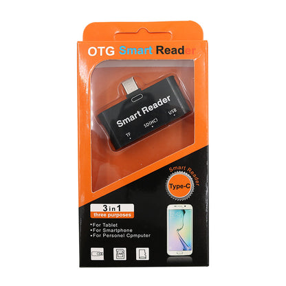 T532 3 in 1 Type-C Port USB3.0 SD TF Extender Card Reader Adapter Supports OTG Function for Phone