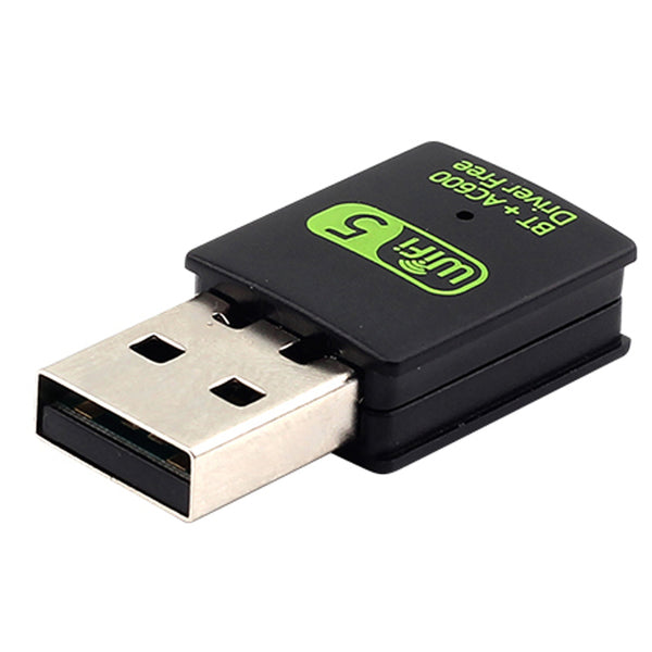 USB WiFi Bluetooth Adapter 600Mbps 2.4/5Ghz Dual Band Wireless Ethernet Receiver Mini USB WiFi Dongle for Desktop PC/Laptop