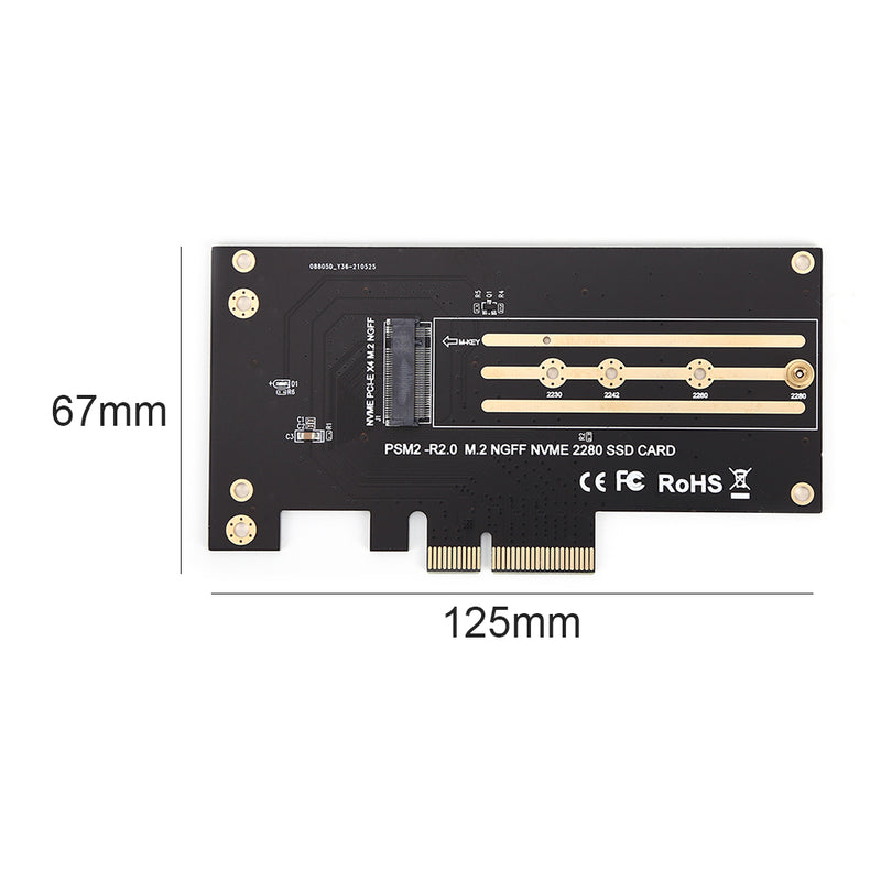 P11 Single Port Converter PCIE M.2 NVME PCIEX4 Adapter Expansion Card - Advanced Version
