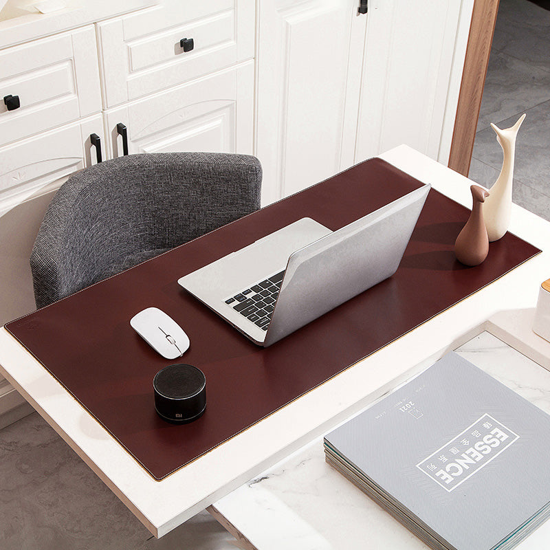 Large Gaming Laptop Mouse Pad Non-slip Oil Wax Texture Top Layer Cowhide Leather Office Desk Mousepad, 60x40cm