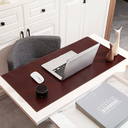 Large Gaming Laptop Mouse Pad Non-slip Oil Wax Texture Top Layer Cowhide Leather Office Desk Mousepad, 60x40cm