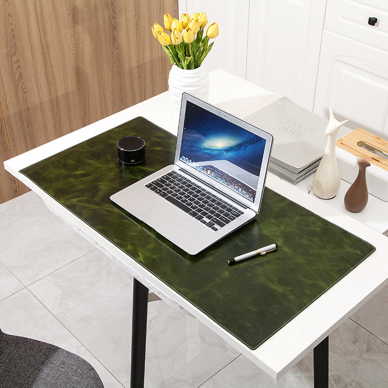 Large Gaming Laptop Mouse Pad Non-slip Oil Wax Texture Top Layer Cowhide Leather Office Desk Mousepad, 60x40cm