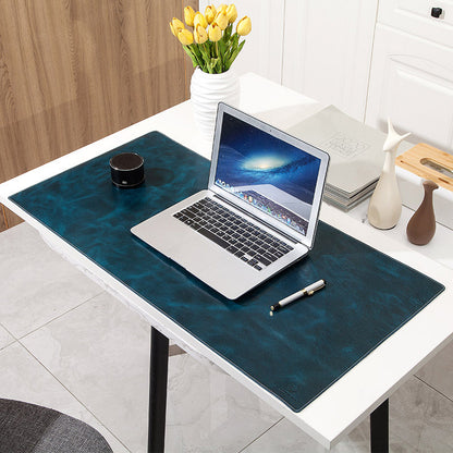 Large Gaming Laptop Mouse Pad Non-slip Oil Wax Texture Top Layer Cowhide Leather Office Desk Mousepad, 60x40cm