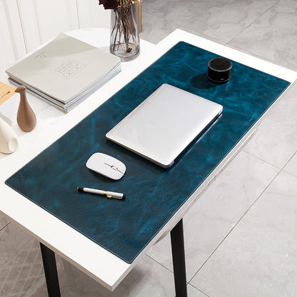 Large Gaming Laptop Mouse Pad Non-slip Oil Wax Texture Top Layer Cowhide Leather Office Desk Mousepad, 60x40cm