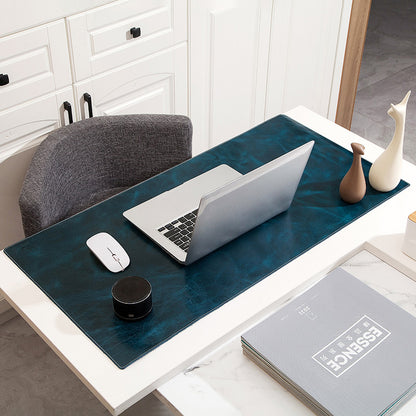 Large Gaming Laptop Mouse Pad Non-slip Oil Wax Texture Top Layer Cowhide Leather Office Desk Mousepad, 60x40cm