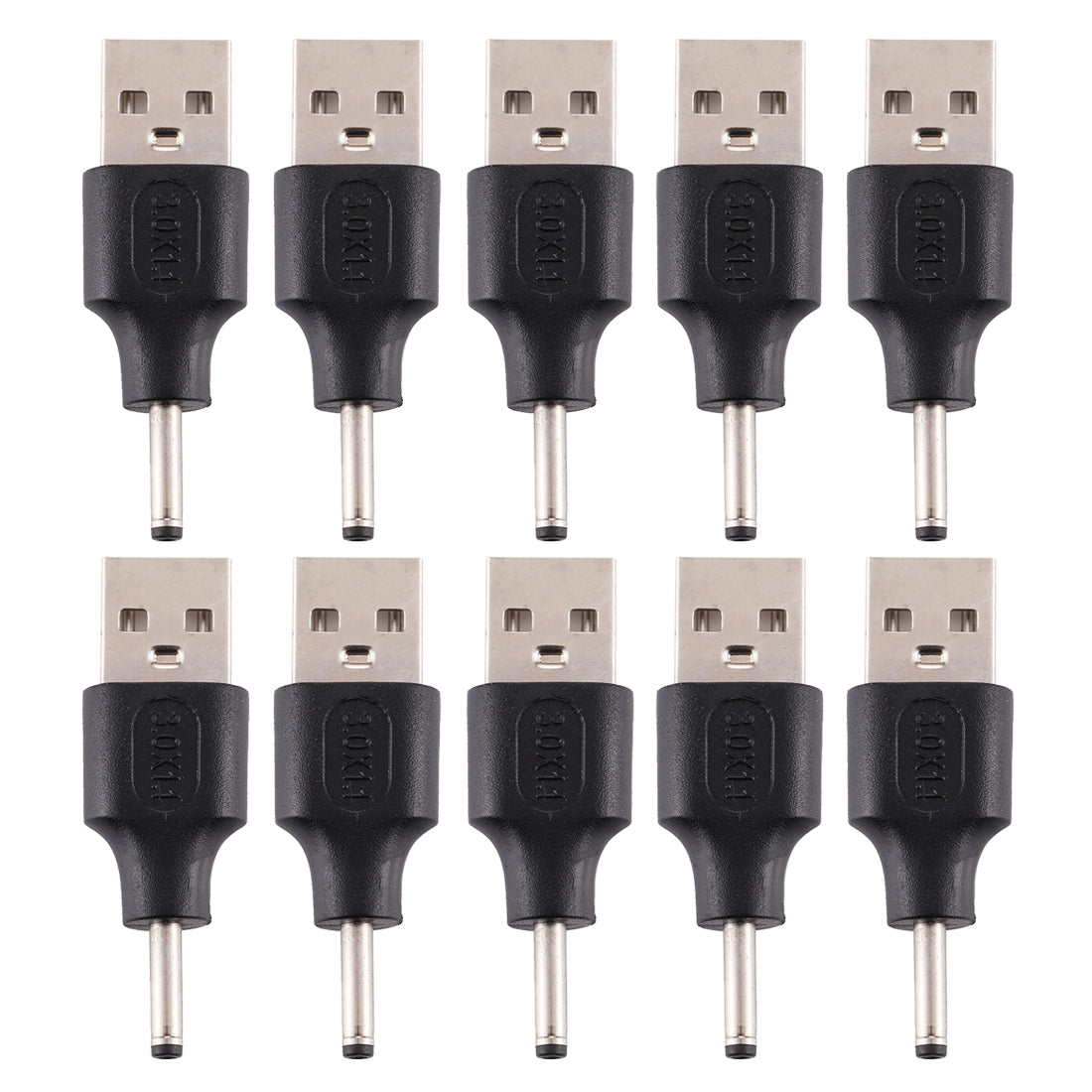 10Pcs DC Power Plug 3.0 x 1.1mm Male To USB 2.0 Male Adapter