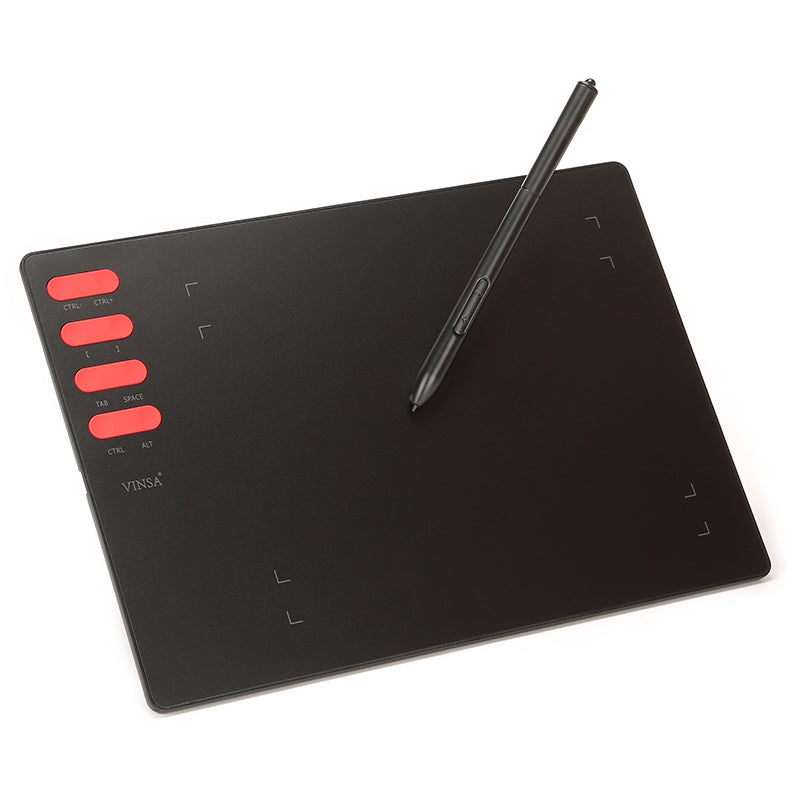 VINSA T505 for Mobile Phone/Computer/Laptop Electronic Digital Tablet Hand Drawing Board + Charging Free Pressure Sensitive Pen Refills OTG Adapter with Cable Kit
