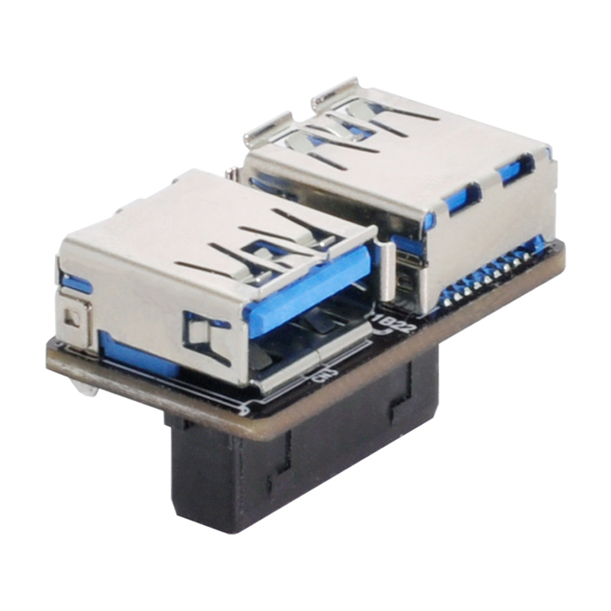 U3-056 Dual USB 3.0 A Type Female to Motherboard 20Pin Box Header Slot PCBA Flat Type Converter Adapter