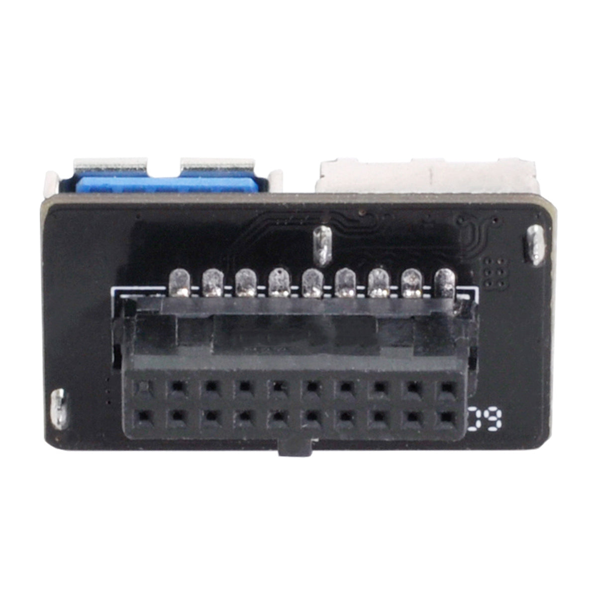 U3-056 Dual USB 3.0 A Type Female to Motherboard 20Pin Box Header Slot PCBA Flat Type Converter Adapter