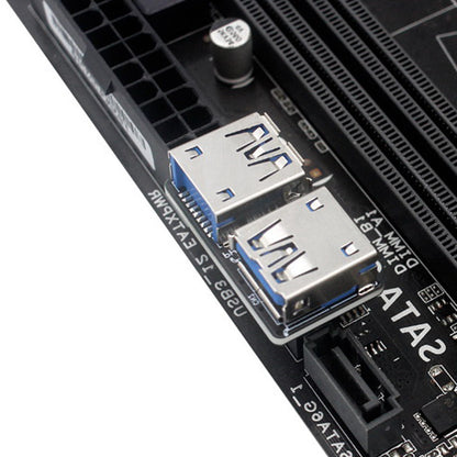 U3-056 Dual USB 3.0 A Type Female to Motherboard 20Pin Box Header Slot PCBA Flat Type Converter Adapter