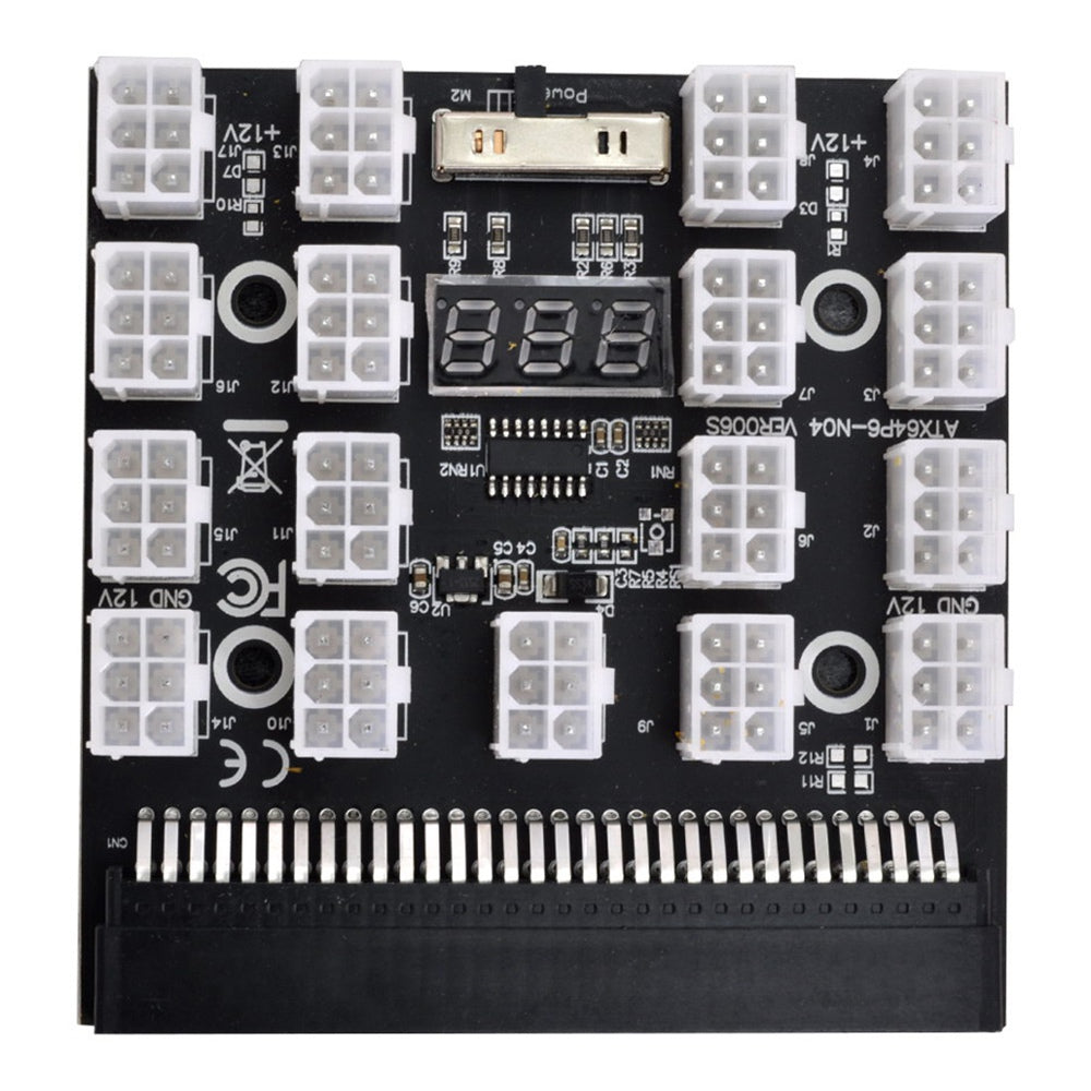 PW-001 12V ATX 17Ports 6Pin Power Supply Breakout Board Adapter Converter for Ethereum ETH BTC Mining Miner