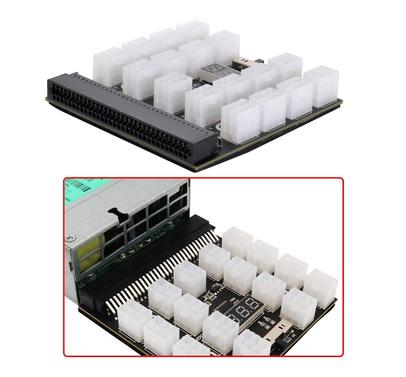 PW-001 12V ATX 17Ports 6Pin Power Supply Breakout Board Adapter Converter for Ethereum ETH BTC Mining Miner