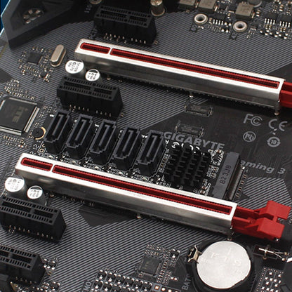 SA-004 22x80mm NGFF NVME M-Key PCI Express to SATA 3.0 5 Ports Adapter Card Converter Hard Drive Extension Card Support 6Gbps Data Transmission JMB585 2280