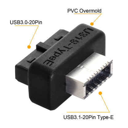 UC-069 Overmold USB 3.1 Front Panel Socket Key-A Type-E to USB 3.0 20Pin Header Male Extension Adapter