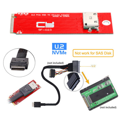 SF-023 PCI-E 3.0 M.2 M-key to Oculink SFF-8612 SFF-8611 Host Adapter for PCIe Nvme SSD Host Controller Expansion Card