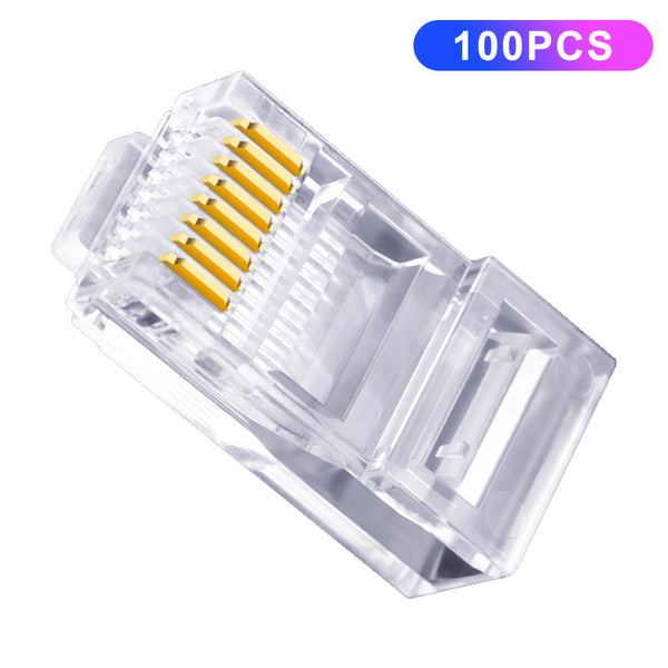 AICHAO 100PCS RJ45 Ethernet Cable 8P8C Cat5 Ends Crystal Connectors Heads Crimp Unshielded Cat 5 Network Line End Clips Plugs
