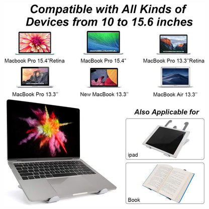 Foldable Portable Desktop Computer Laptop Stand 6-Level Angle Adjustable Height Laptop Mount