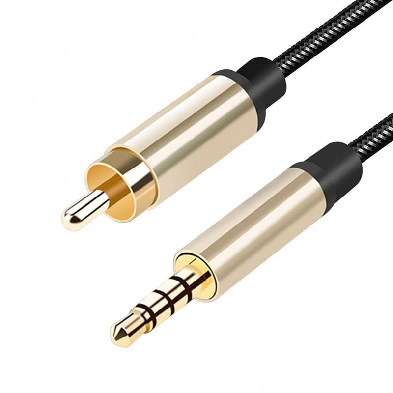 1m Audio Connection Cable 3.5mm AUX Coaxial Male to RCA Male Gold-Plated Connector Cord for TV Speaker Sound Amplifier