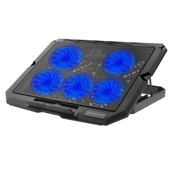 X5 Mute 5-Fan Laptop Cooling Stand Adjustable Wind Speed 7-Gear Height Notebook Cooler