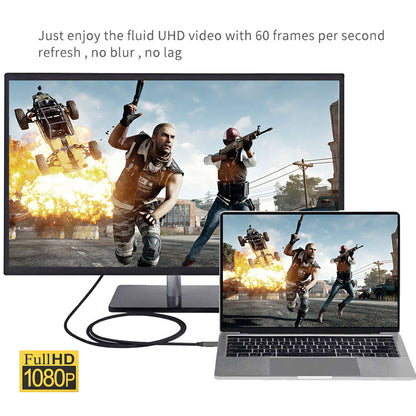 1.8m USB 3.1 Type C USB-C Source to DVI 1080P Displays Male Monitor Cable for Laptop