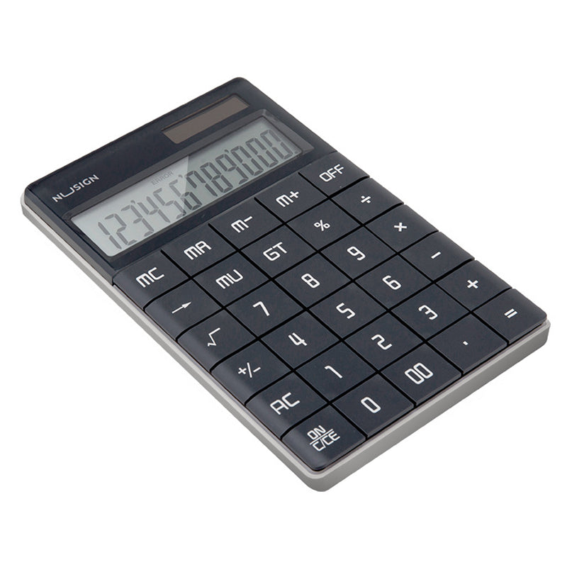 DELI Nusign NS041 Desktop Calculator 12 Bits Large Button Dual Power Calculator for Business / Office / School