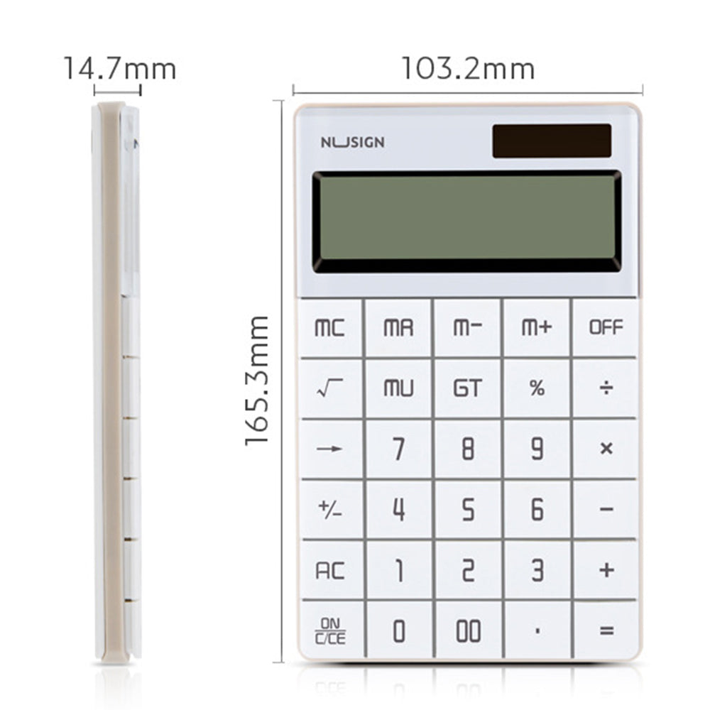 DELI Nusign NS041 Desktop Calculator 12 Bits Large Button Dual Power Calculator for Business / Office / School