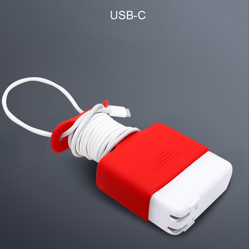 Soft Silicone Cover Charging Cable Organizer Protective Case for Apple MacBook USB-C Power Adapter 61W/96W