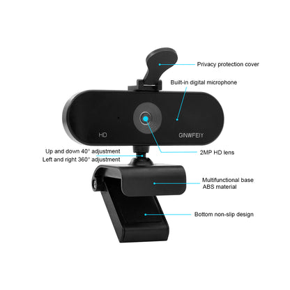 A25 HD 1080P Auto-focus Camera Live Stream Video Conference Camera with Microphone USB Webcam
