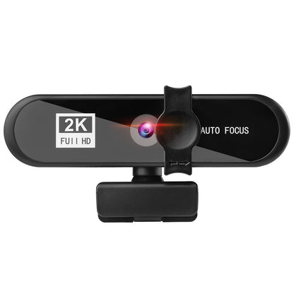2K Full HD Auto Focus USB Computer Laptop Camera Live Streaming Video Conference Webcam with Built-in Microphone