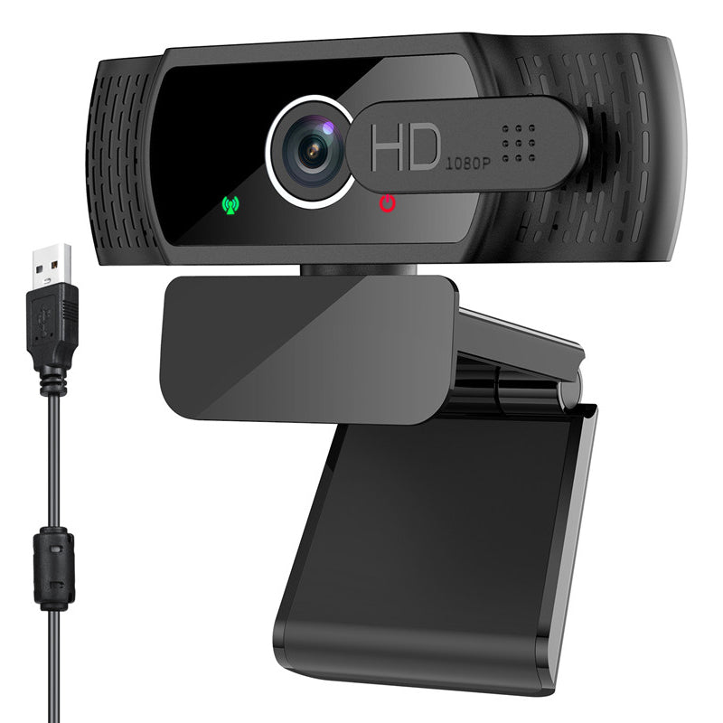 1080P Full HD USB Webcam Plug Play Monitor Camera with Microphone/Privacy Cover for Desktop Computers Laptops Video Work