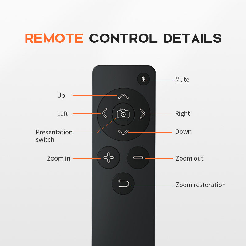 H200 QHD 2K 30FPS Webcam Remote Control USB Web Camera with Fill Light for Live Streaming Video Recording