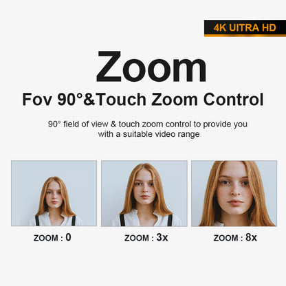 H500 3840*2160p UHD 4K 60FPS Webcam Autofocus Web Camera PC Camera with Microphone