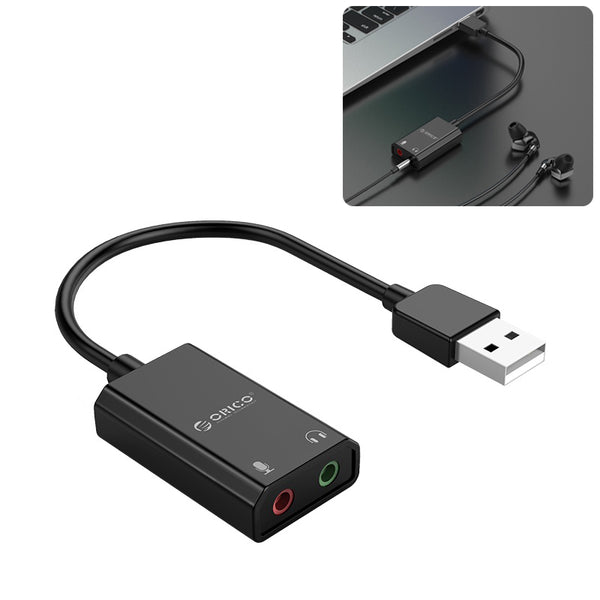 ORICO SKT2 USB External Sound Card USB to 3.5mm Earphone + 3.5mm Microphone Adapter