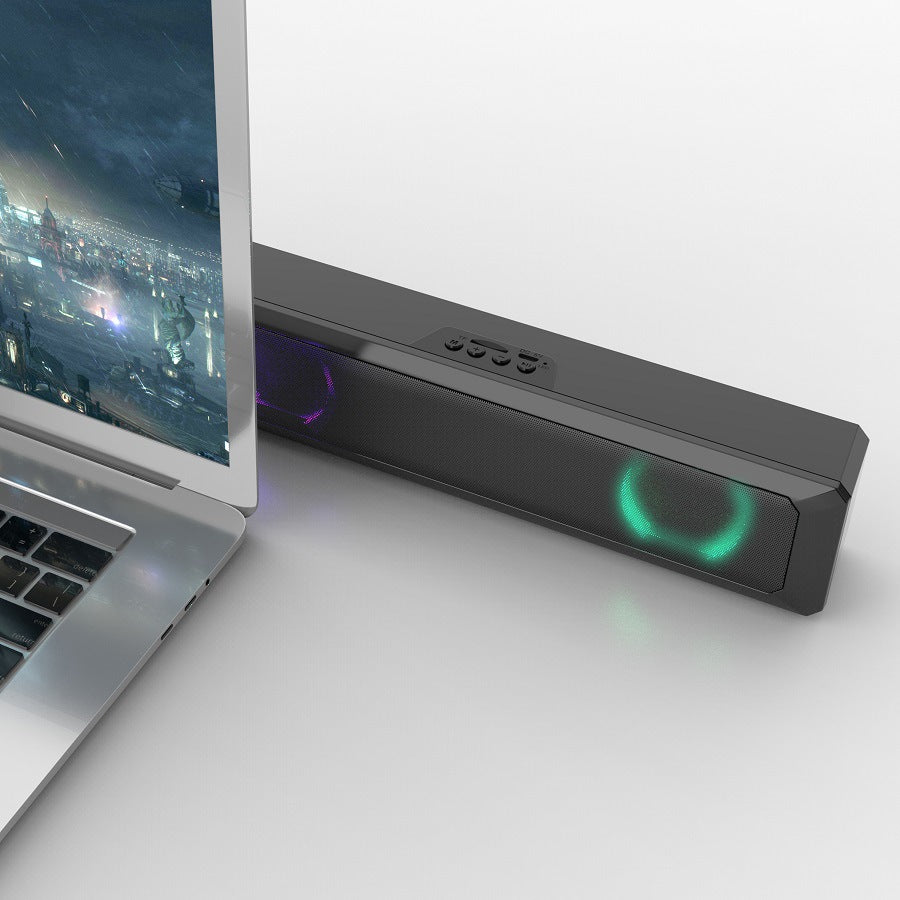 RGB Light Desktop Bluetooth Speaker Soundbar HiFi Stereo TV Computer Loudspeaker