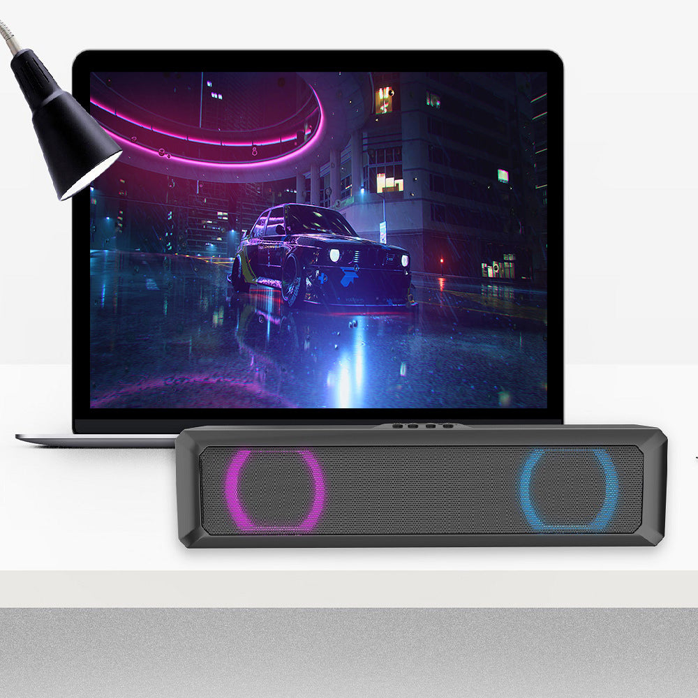 RGB Light Desktop Bluetooth Speaker Soundbar HiFi Stereo TV Computer Loudspeaker