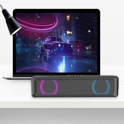 RGB Light Desktop Bluetooth Speaker Soundbar HiFi Stereo TV Computer Loudspeaker